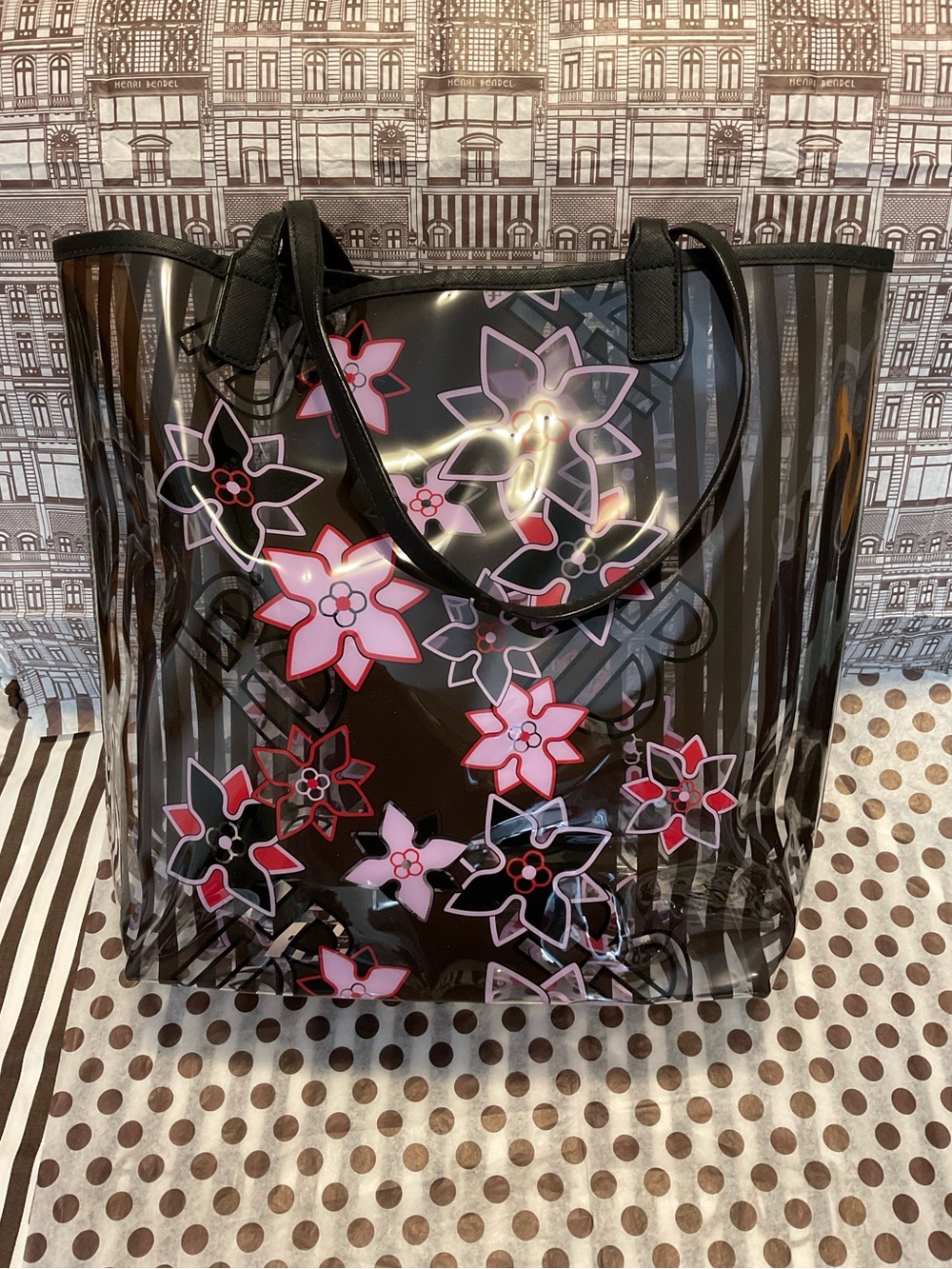 Henri Bendel PVC Floral Shopper Total